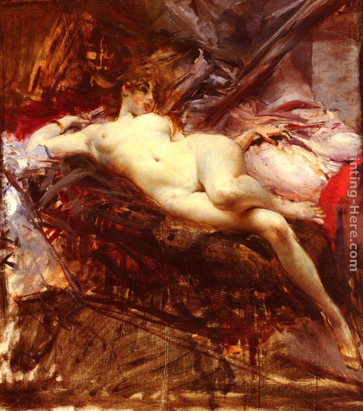 Giovanni Boldini Reclining Nude